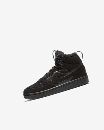 Black / Black / Black Boy Nike Court Borough Mid 2 Boots | CA2341