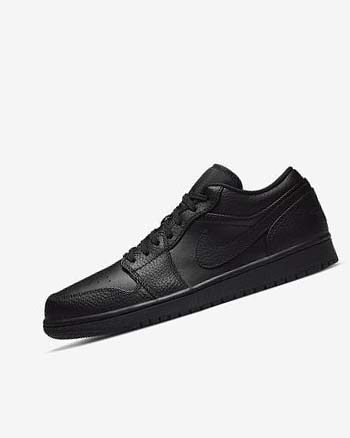 Black / Black / Black Men's Nike Air Jordan 1 Low Sneakers | CA3288