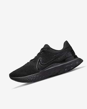 Black / Black / Black Men's Nike React Infinity Run Flyknit 3 Running Shoes | CA2323