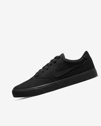 Black / Black / Black Women's Nike SB Chron 2 Canvas Skate Shoes | CA4991