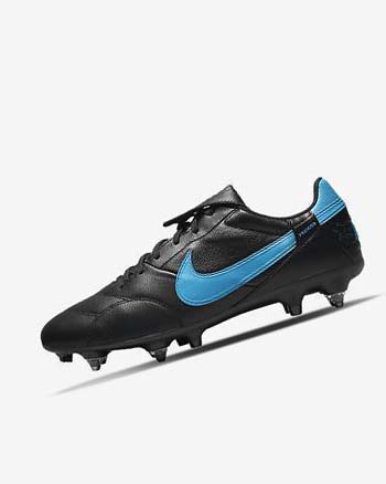 Black / Black / Blue Men's Nike The Premier 3 SG-PRO Anti-Clog Traction Soccer Cleats | CA2878