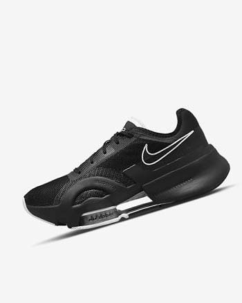 Black / Black / Dark Grey / White Women's Nike Air Zoom SuperRep 3 Training Shoes | CA5359