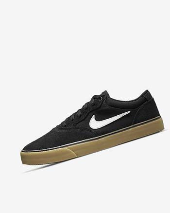 Black / Black / Light Brown / White Men's Nike SB Chron 2 Skate Shoes | CA2261