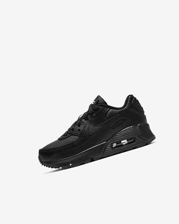 Black / Black / White / Black Girls' Nike Air Max 90 Casual Shoes | CA3180