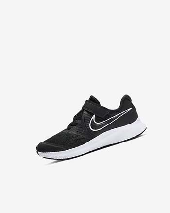 Black / Black / White Girls' Nike Star Runner 2 Running Shoes | CA3265