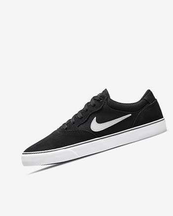Black / Black / White Men's Nike SB Chron 2 Skate Shoes | CA5288