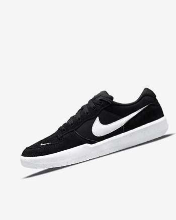 Black / Black / White Men's Nike SB Force 58 Skate Shoes | CA2471