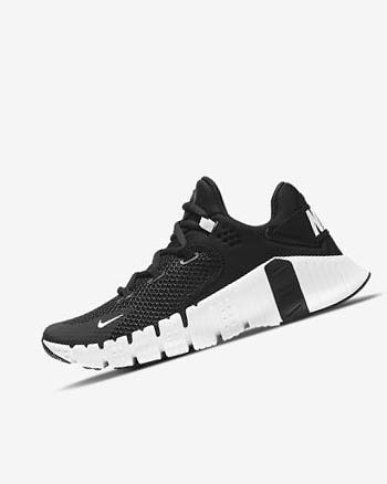 Black / Black / White Women's Nike Free Metcon 4 Training Shoes | CA1182