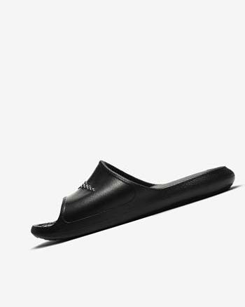 Black / Black / White Women's Nike Victori One Slides | CA5094