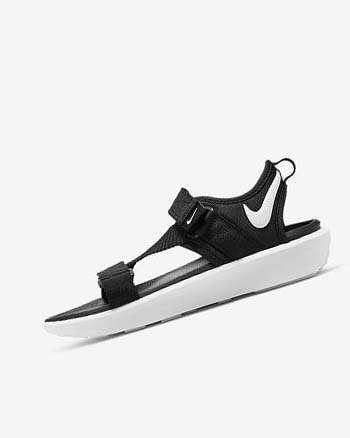 Black / Black / White Women's Nike Vista Sandals | CA4883