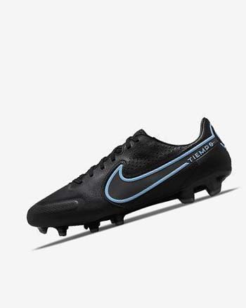 Black / Blue Men's Nike Tiempo Legend 9 Pro FG Soccer Cleats | CA2889