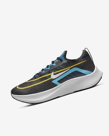 Black / Blue / White Men's Nike Zoom Fly 4 Running Shoes | CA1101