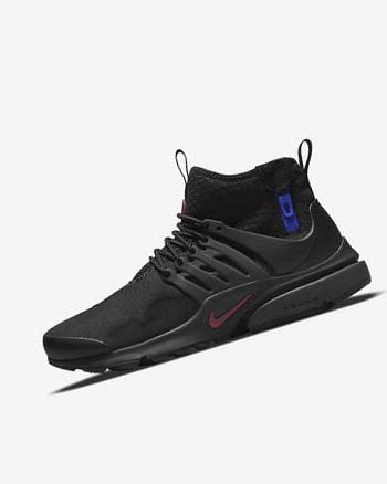 Black / Dark Grey / Blue / Red Men's Nike Air Presto Mid Utility Casual Shoes | CA2723
