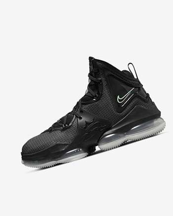 Black / Dark Grey / Green Women's Nike LeBron 19 Basketball Shoes | CA3059