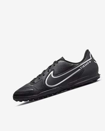 Black / Dark Grey Men's Nike Tiempo Legend 9 Club TF Soccer Shoes | CA2965