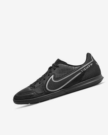 Black / Dark Grey Men's Nike Tiempo Legend 9 Club IC Soccer Shoes | CA3173