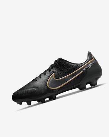 Black / Dark Grey / Metal Gold / Metal Dark Grey Women's Nike Tiempo Legend 9 Pro FG Soccer Cleats | CA2698