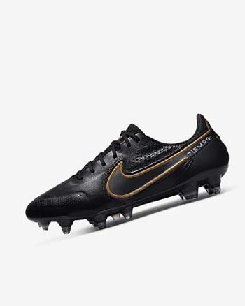 Black / Dark Grey / Metal Gold / Metal Dark Grey Women's Nike Tiempo Legend 9 Elite SG-Pro AC Soccer Cleats | CA5467