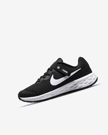 Black / Dark Grey / White Boy Nike Revolution 6 FlyEase Running Shoes | CA4923