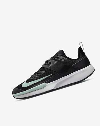 Black / Dark Grey / White / Mint Men's Nike Court Vapor Lite Tennis Shoes | CA3267