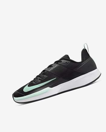 Black / Dark Grey / White / Mint Men's Nike Court Vapor Lite Tennis Shoes | CA5301