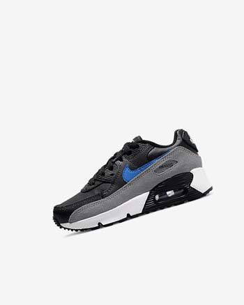 Black / Grey / Dark Grey / Blue Boy Nike Air Max 90 Casual Shoes | CA3186