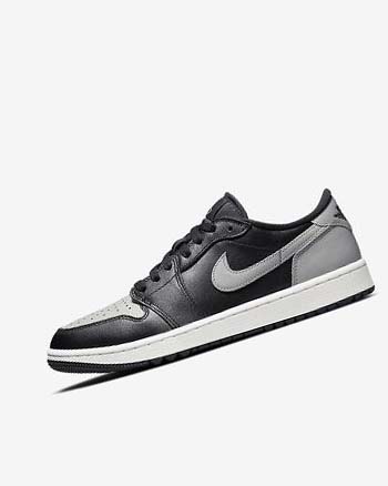 Black / Grey Men's Nike Air Jordan 1 Low G Golf Shoes | CA3175