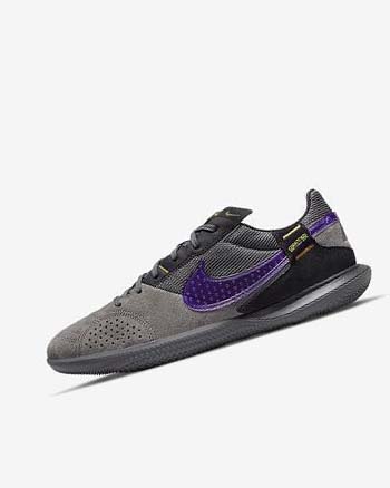 Black / Grey / Purple Men's Nike Streetgato Soccer Shoes | CA2435