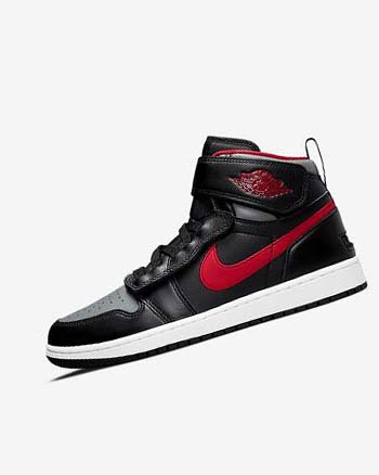Black / Grey / White / Red Men's Nike Air Jordan 1 Hi FlyEase Sneakers | CA4987