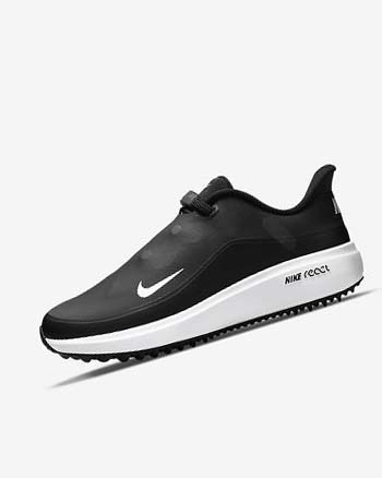 Black / Metal Dark Grey / White Women's Nike React Ace Tour Golf Shoes | CA4855