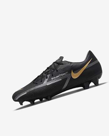 Black / Metal Gold / Dark Grey / Metal Dark Grey Men's Nike Phantom GT2 Academy MG Soccer Cleats | CA2636