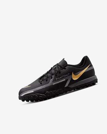 Black / Metal Gold / Dark Grey / Metal Dark Grey Girls' Nike Jr. Phantom GT2 Academy TF Soccer Shoes | CA3046