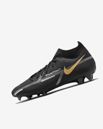 Black / Metal Gold / Dark Grey / Metal Dark Grey Men's Nike Phantom GT2 Academy Dynamic Fit MG Soccer Cleats | CA4598
