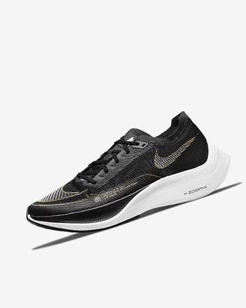 Black / Metal Gold / White Women's Nike ZoomX Vaporfly Next% 2 Running Shoes | CA5407