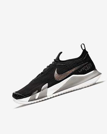 Black / Metal Red Brown / White Women's Nike Court React Vapor NXT Tennis Shoes | CA5318