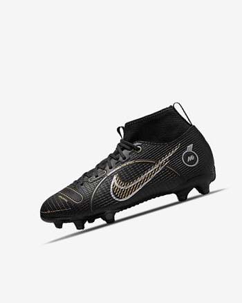 Black / Metal Silver / Grey / Metal Gold Boy Nike Jr. Mercurial Superfly 8 Academy MG Soccer Cleats | CA2461