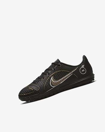 Black / Metal Silver / Grey / Metal Gold Girls' Nike Jr. Mercurial Vapor 14 Academy TF Soccer Shoes | CA2637