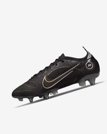 Black / Metal Silver / Grey / Metal Gold Women's Nike Mercurial Vapor 14 Elite SG-PRO Anti-Clog Traction Soccer Cleats | CA2795