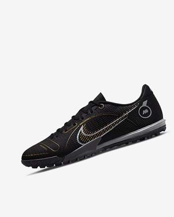 Black / Metal Silver / Grey / Metal Gold Women's Nike Mercurial Vapor 14 Academy TF Soccer Shoes | CA3152
