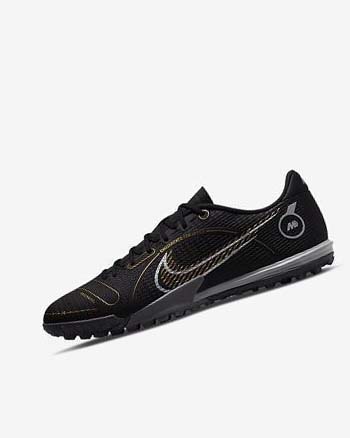 Black / Metal Silver / Grey / Metal Gold Men's Nike Mercurial Vapor 14 Academy TF Soccer Shoes | CA5607