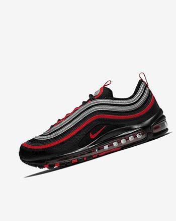 Black / Metal Silver / Red Men's Nike Air Max 97 Casual Shoes | CA5142