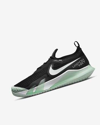 Black / Mint / White Men's Nike Court React Vapor NXT Tennis Shoes | CA4631