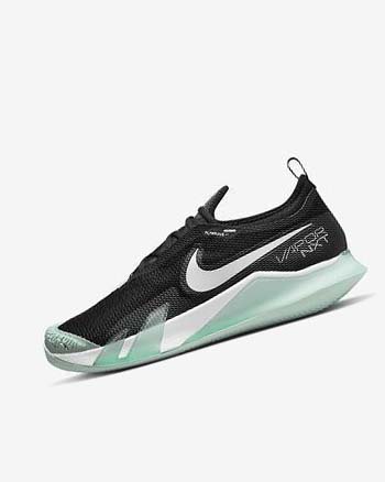 Black / Mint / White Men's Nike Court React Vapor NXT Tennis Shoes | CA5265