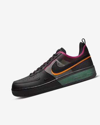 Black / Orange / Pink / Black Men's Nike Air Force 1 React Sneakers | CA1136