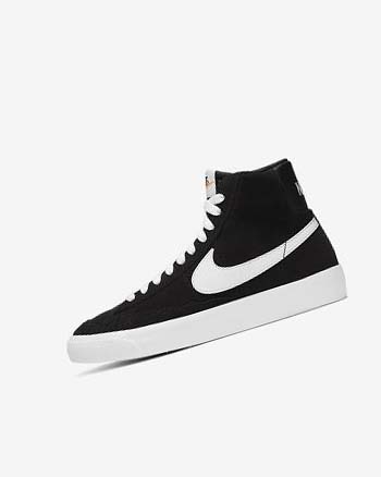 Black / Orange / White Girls' Nike Blazer Mid '77 Suede Sneakers | CA5102
