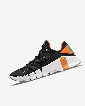 Black / Orange / White / Turquoise Men's Nike Free Metcon 4 Training Shoes | CA4736