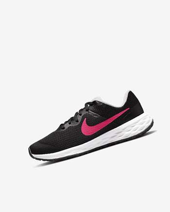 Black / Pink / Pink Girls' Nike Revolution 6 Running Shoes | CA2539