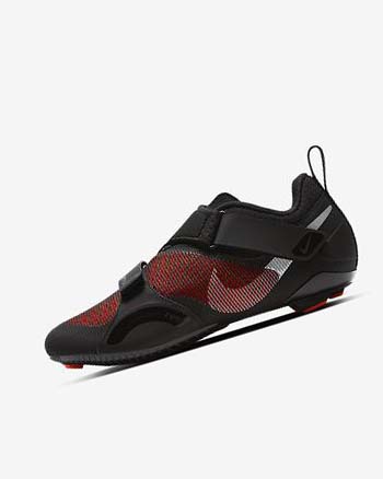 Black / Red / Metal Silver Women's Nike SuperRep Cycle Training Shoes | CA5608