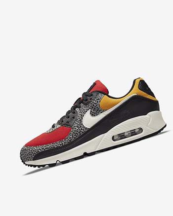 Black / Red Women's Nike Air Max 90 SE Casual Shoes | CA5261