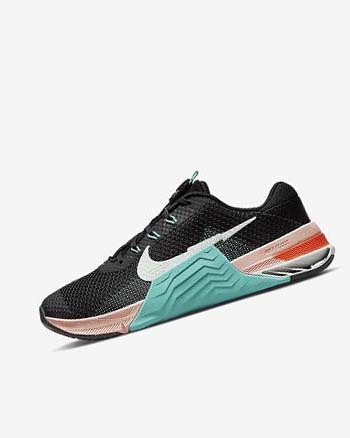 Black / Turquoise / Orange / Green Women's Nike Metcon 7 Training Shoes | CA4653